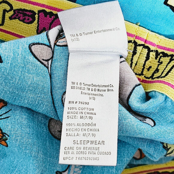 Tom & Jerry Sleepwear Shorts Blue Cotton Women's Size M - Picture 4 of 4